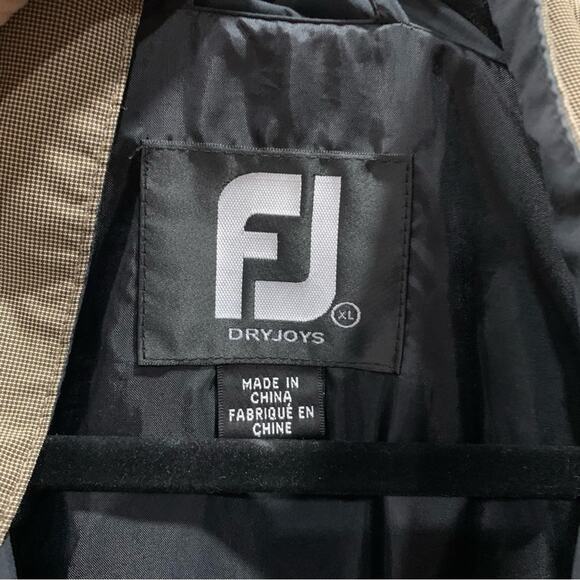 Footjoy Dryjoys Tan Windbreaker Rain Jacket Golf Quick Dry Outdoors - Picture 3 of 7